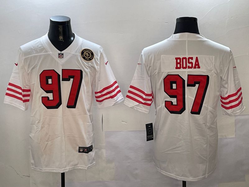 Men San Francisco 49ers #97 Bosa White Throwback 2024 Nike Limited NFL Jersey style 01042